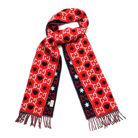 gucci heart and star scarf|gucci scarf women's.